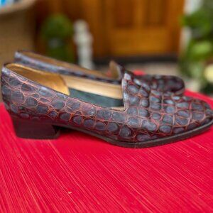 Rangoni Firenze Italian Leather Loafers 9.5 Narrow Block Heel